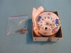 German Enamel Miniature Novelty Clock