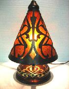  Heintz Art Silver/Bronze 'Witches Hat' Lamp