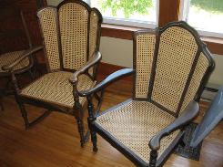 Triple Back Cane Seat Chairs