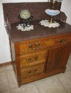  Victorian Cherry Marble Top Commode