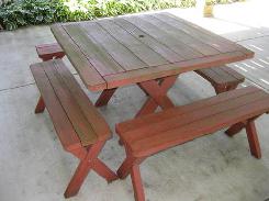 Redwood Picnic Table Set 