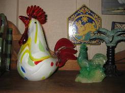 Art Glass & Ceramic Roosters
