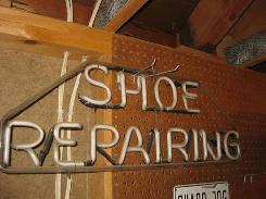 Neon Shoe Repairing Sign