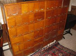  Early Oak 55-Drawer Seed Cabinet
