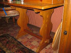 Early Pine Trestle Work Table