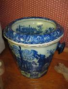 Flow Blue Decorated Slop Container