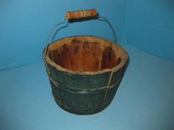 Green Wooden Stave Bucket
