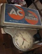 AC Oil Filters Lighted Sign/Clock