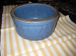 Blue Stoneware Baking Crock 