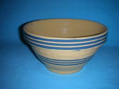 Cream Ware Triple Blue Band Shoulder Bowl