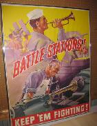  WW II 'Battle Stations!' Poster