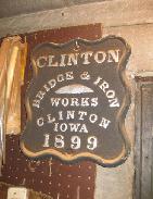  1899 Clinton Bridge & Iron Works Plaque 