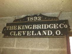 1893 The King Bridge Co. Cleveland, O. Cast Iron Bridge Plaque