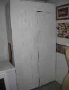 Tall Wainscot Pine Cupboard in White Paint