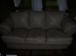 Leather Overstuffed Sofa