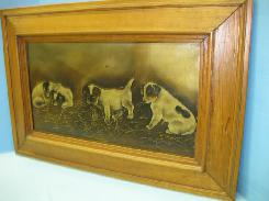 1893 3 Puppies Oil Painting 
