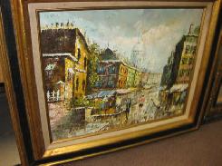 Expressionist City Scene Oil on Canvas