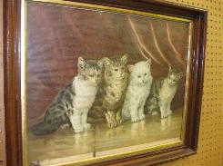 4 Kittens Oil on Hardboard 