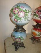 GWTW Floral China & Embossed Brass Lamps