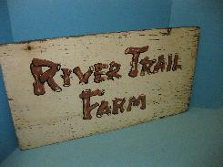 River Trail Farm Wooden Sign 