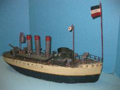 Early French Tin Steamer Ship 