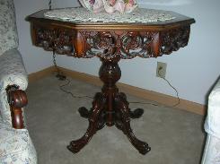 Rococo Revival Carved Pedestal Table 