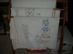 Cat Embroidered Day-of-the-Week Dish Towel Set