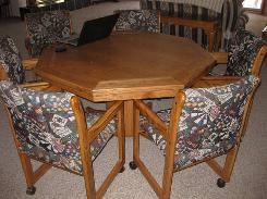 Oak Octagon Poker Table