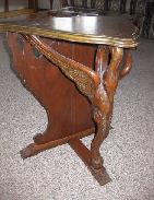 Walnut Triangle Winged Carved Stand