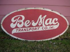 Be-Mac Transport Co Inc. Oval Porcelain Sign