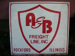A & B Freight Line Metal Sign 