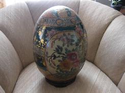 Satsuma Enamel Decorated Large Egg