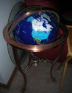 Caribbean Blue Gemstone Rotating Globe