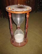 Large Glass and Wood Hour Glass 