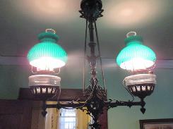 Victorian Cast Double Hanging Parlour Lamp