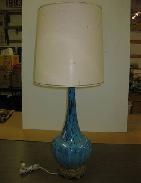 Tall Blue Speckled Ceramic Mid-Century Lamp 