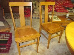 Oak T-Back Dining Chairs