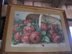 1895 Basket of Roses Litho