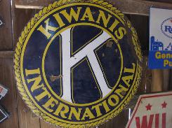 Kiwanis International K Porcelain Sign 