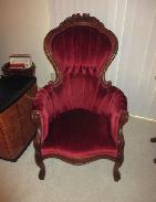 Walnut Victorian Gentleman & Ladies Parlor Chairs 