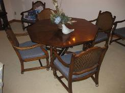 Walnut Country Style Dining Room Set
