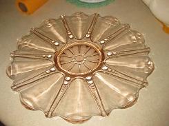 Pink Depression Oyster & Pearl Pastry Tray 