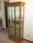 Modern Oak & Glass Display Cabinet