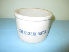 Stoneware Sweet Cream Butter Crock 