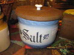 Blue/Gray Stoneware Salt Crocks