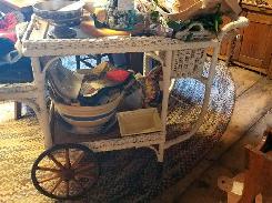 Fancy Wicker Victorian Tea Cart