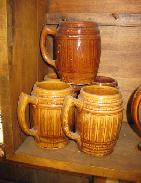 Stoneware Brown Barrel Mug Set