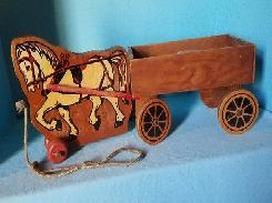 Vintage Toy Horse & Cart