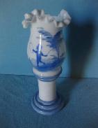 Mary Gregory Bristol Ruffled Child's Vase