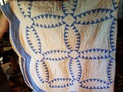 Blue & White Hand Stitched Quilt